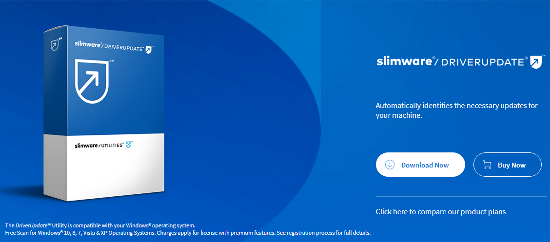The homepage of SlimWare Driver Update
