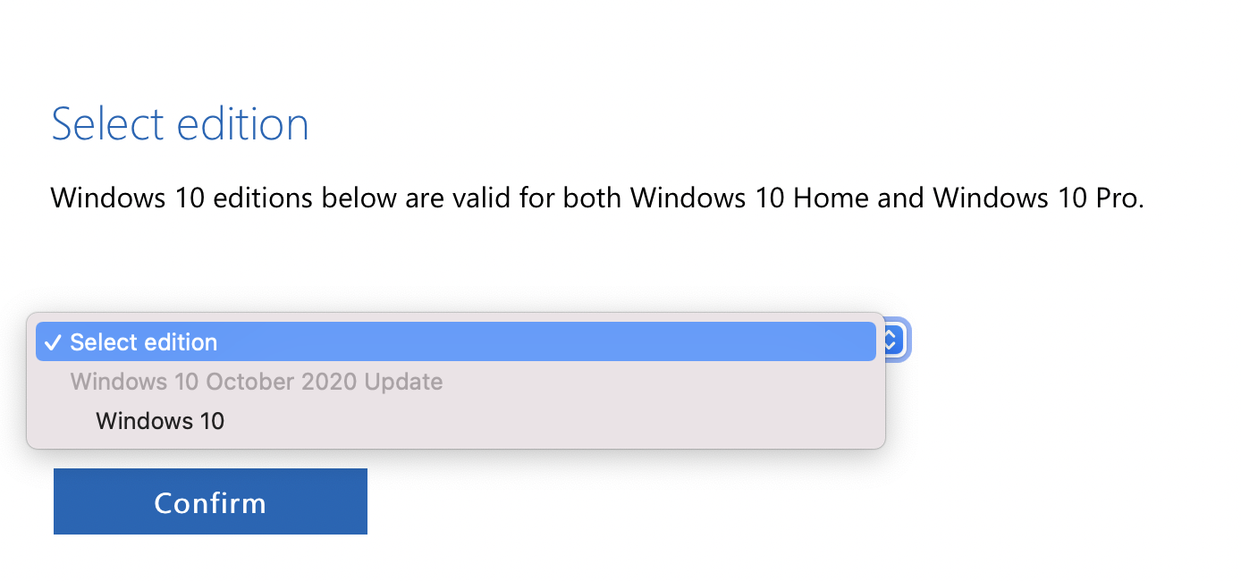 installa windows 10 20h2