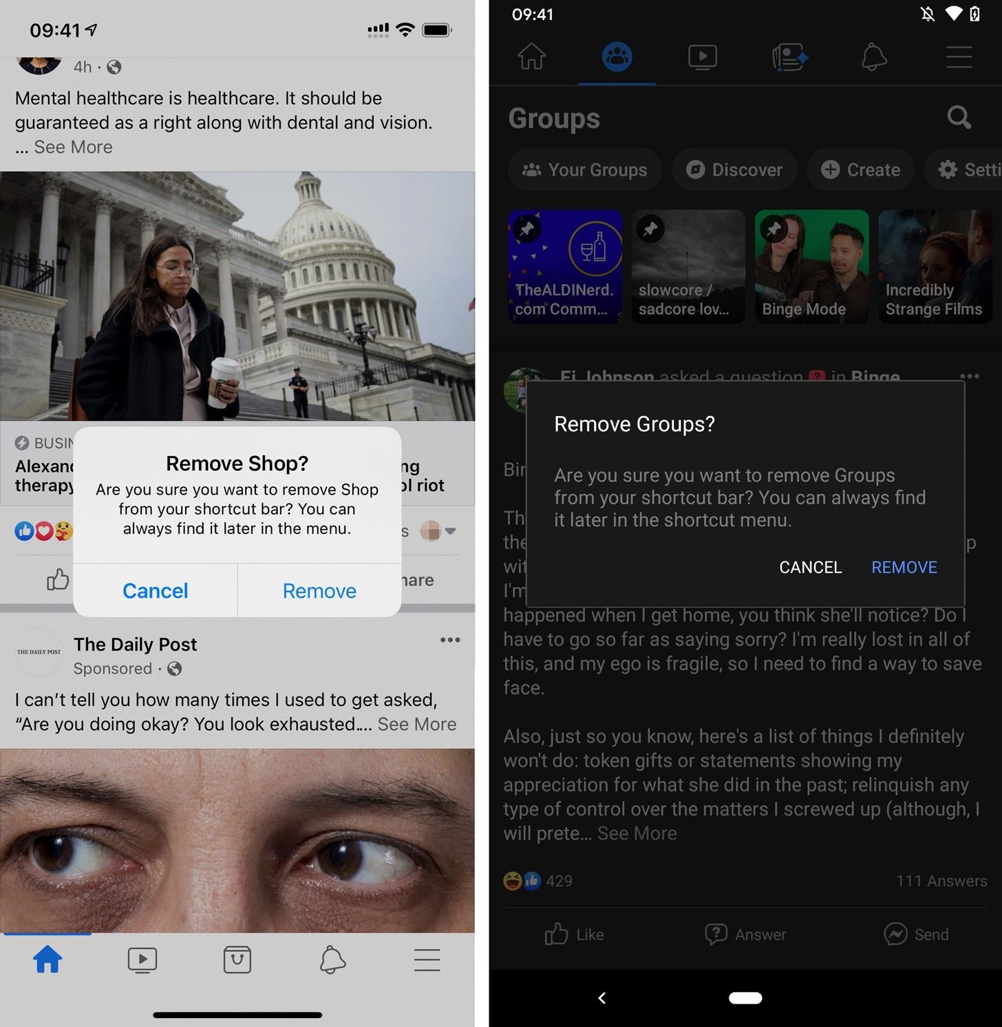 Pulisci schede indesiderate e avvisi dalla barra di navigazione di Facebook per rimuovere negozi, gruppi, notizie, punti di visualizzazione e notifiche
