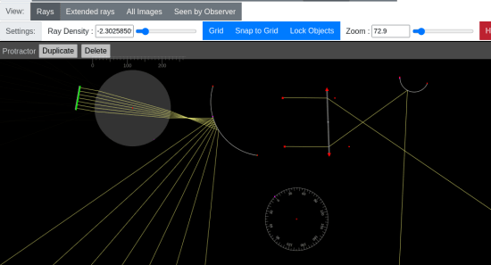 Sito web di simulazione di Ray Optics gratuito per Ray Tracing Online