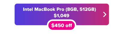 pulsante di sconto di $ 450 per MacBook Pro da 512 GB