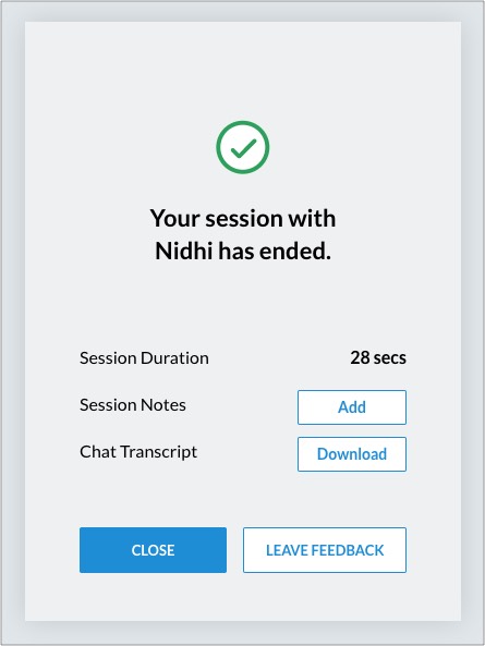 Note di sessione e trascrizioni di chat in Zoho Assist