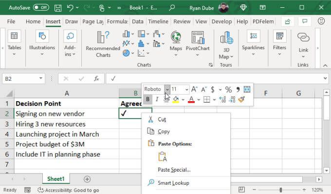 Modi Per Utilizzare Un Segno Di Spunta In Excel It Atsit