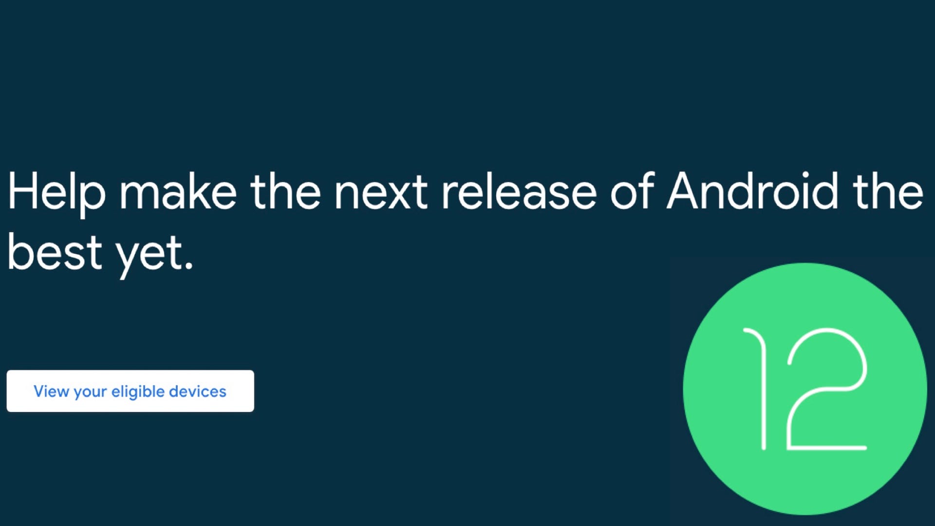 Sito web del programma beta di Google Android 12