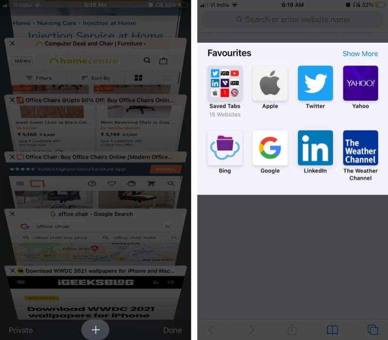 Dove sono i miei segnalibri salvati in Safari in iOS 14