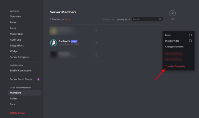 Discord Transfer Ownership