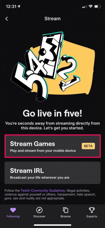 Come trasmettere giochi per iPhone su Twitch