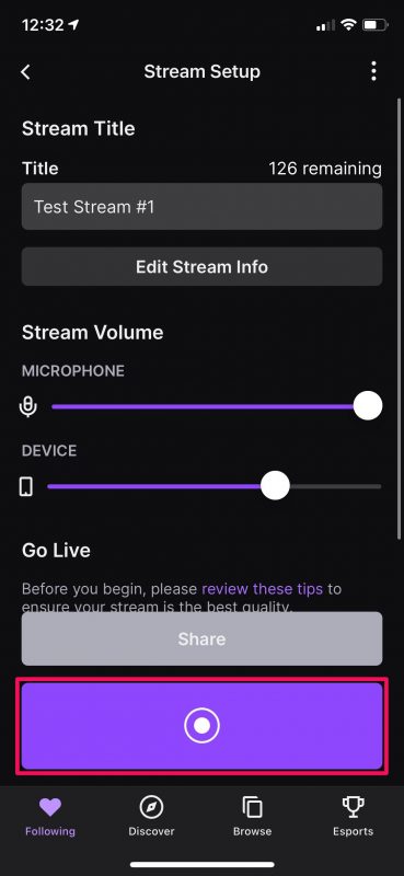 Come trasmettere giochi per iPhone su Twitch