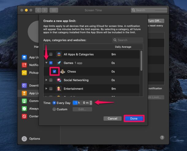 Come utilizzare il tempo di utilizzo in MacOS per limitare l'utilizzo delle app