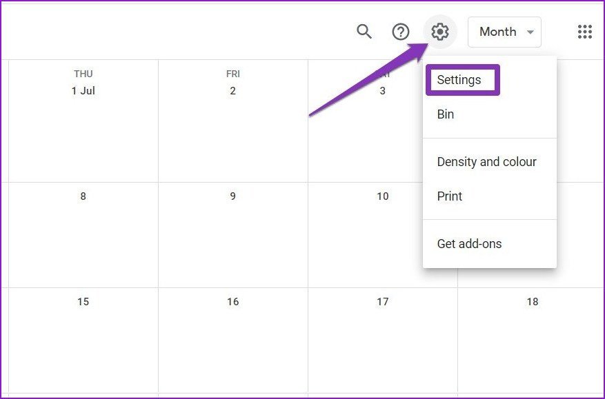 Apri le impostazioni in Google Calendar