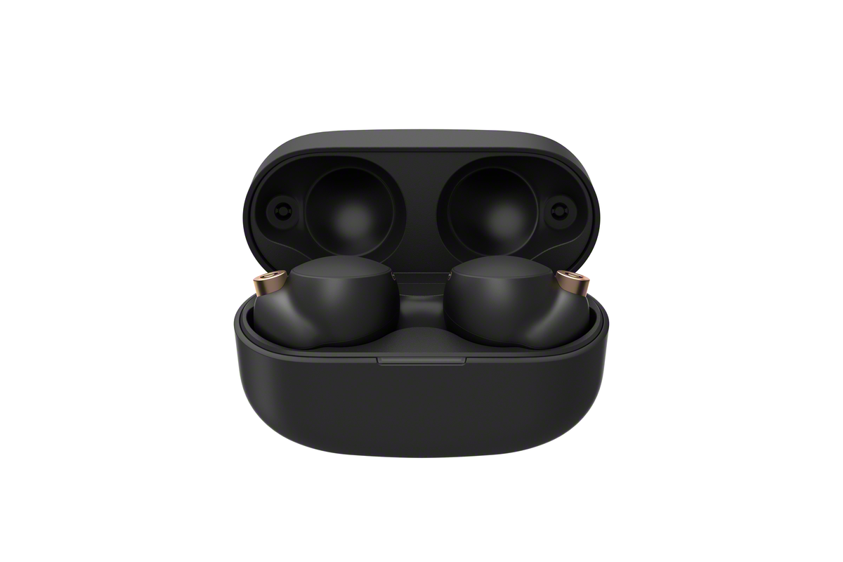 Un set di auricolari Sony in una custodia.