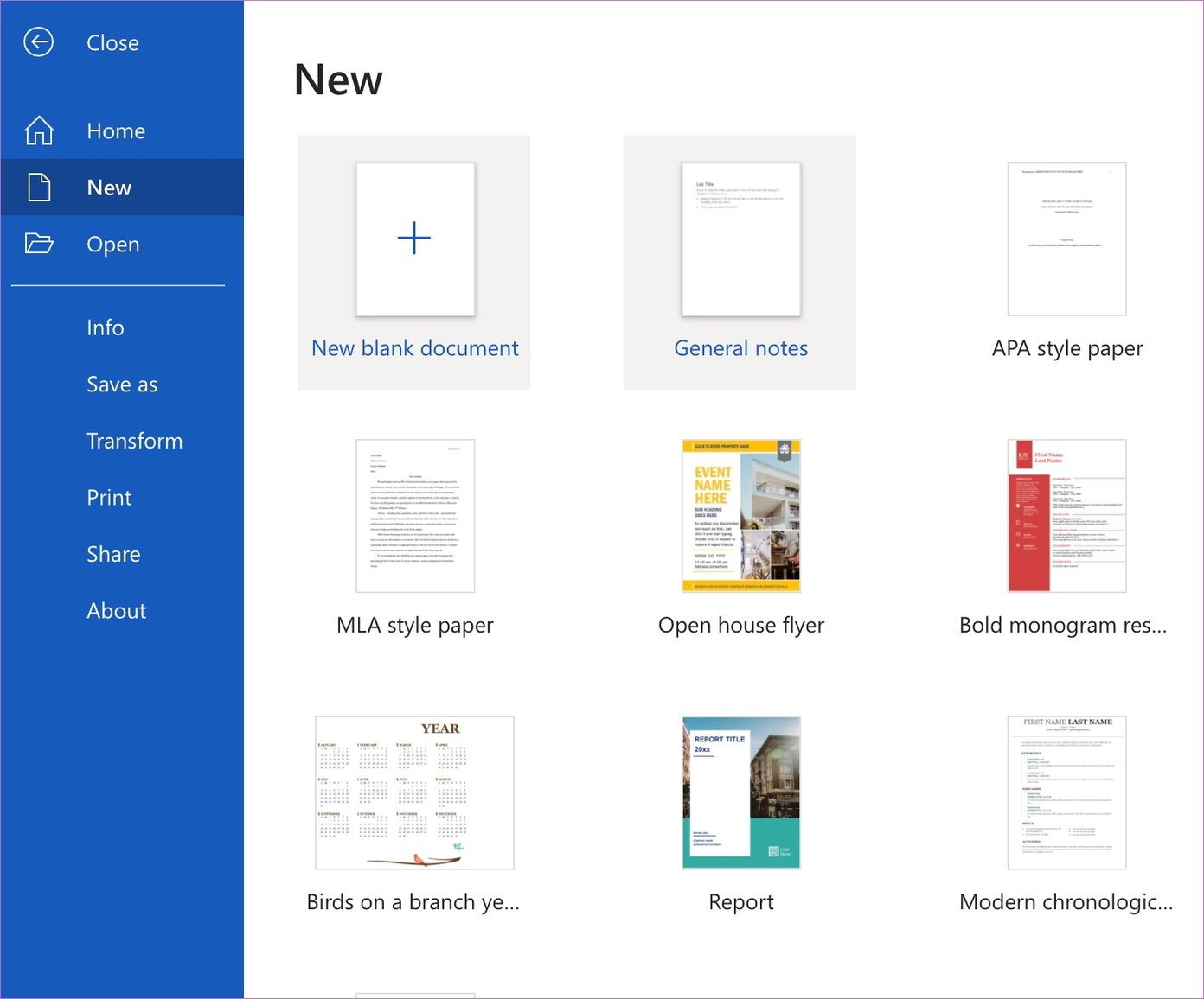Templates in parola