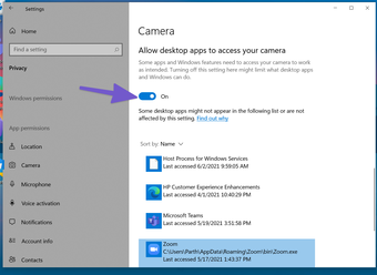 Enable camera permesso