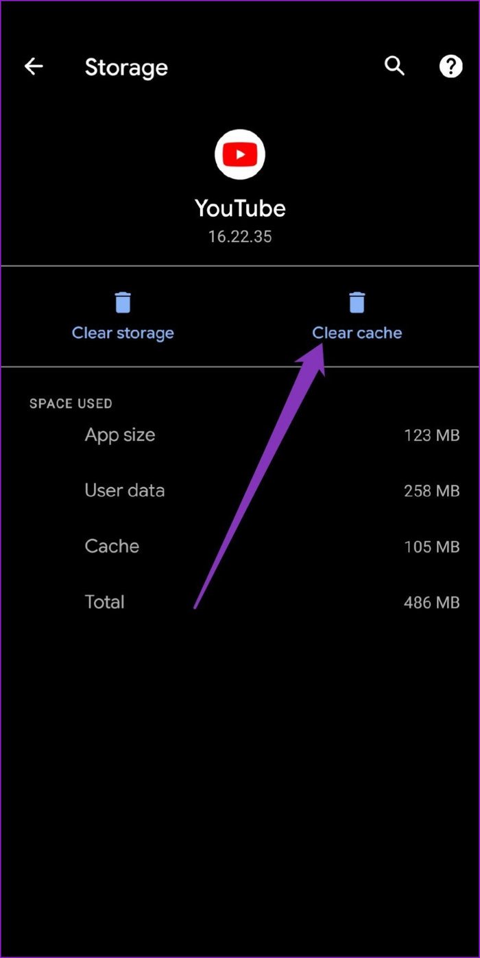 Cancella You Tube Cache