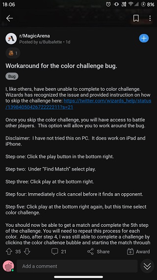 User-workaround