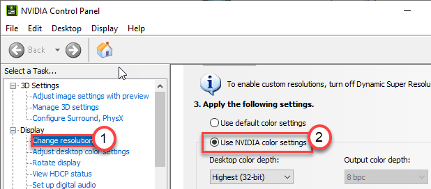 Impostazioni colore Nvidia Min