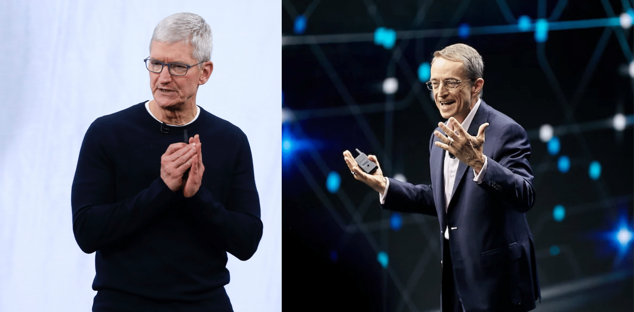 intel prende in giro apple tim cook pat gelsinger