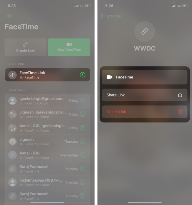 Come condividere o eliminare il collegamento FaceTime su iPhone