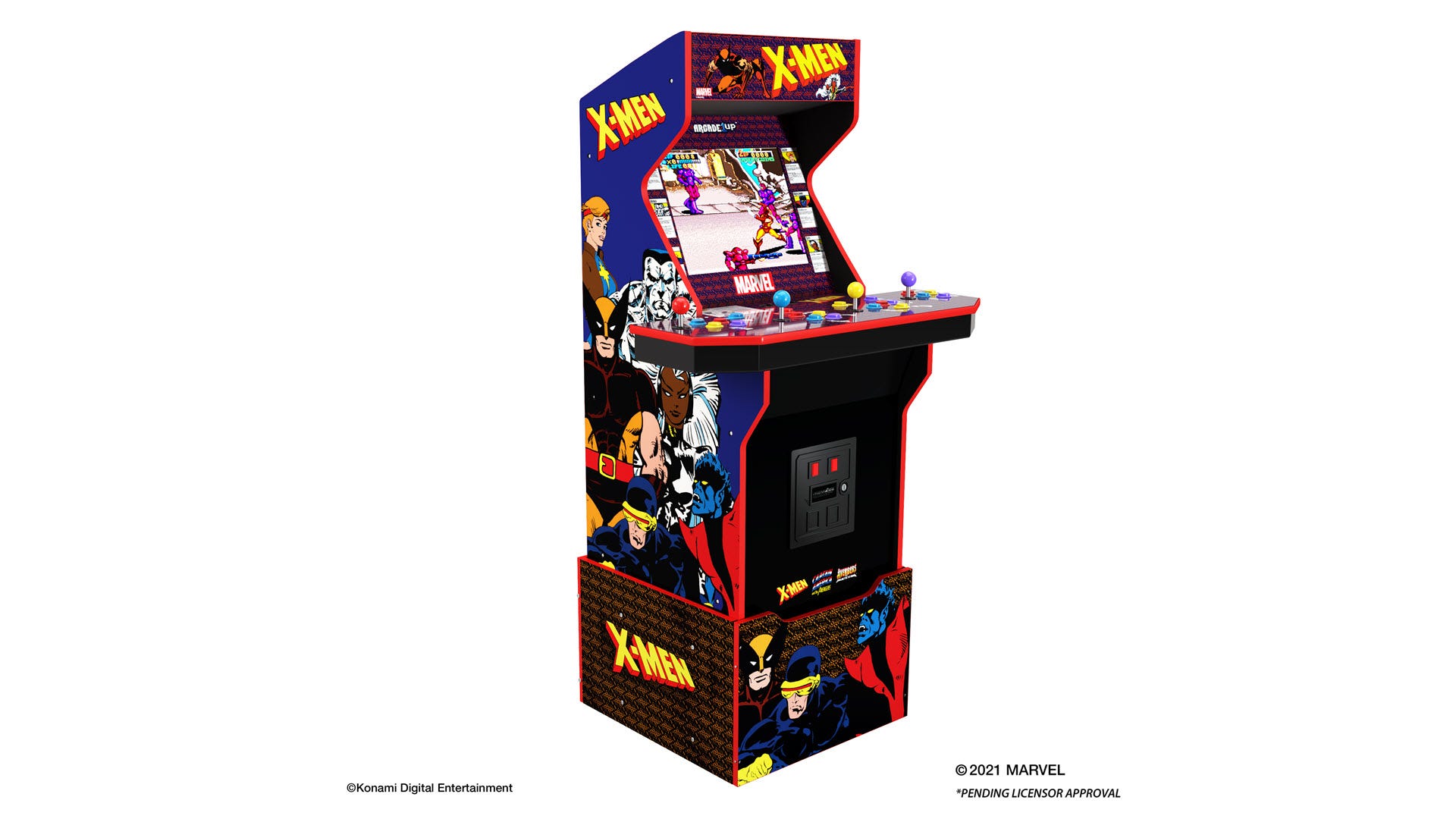 Una macchina da sala giochi degli X-Men.