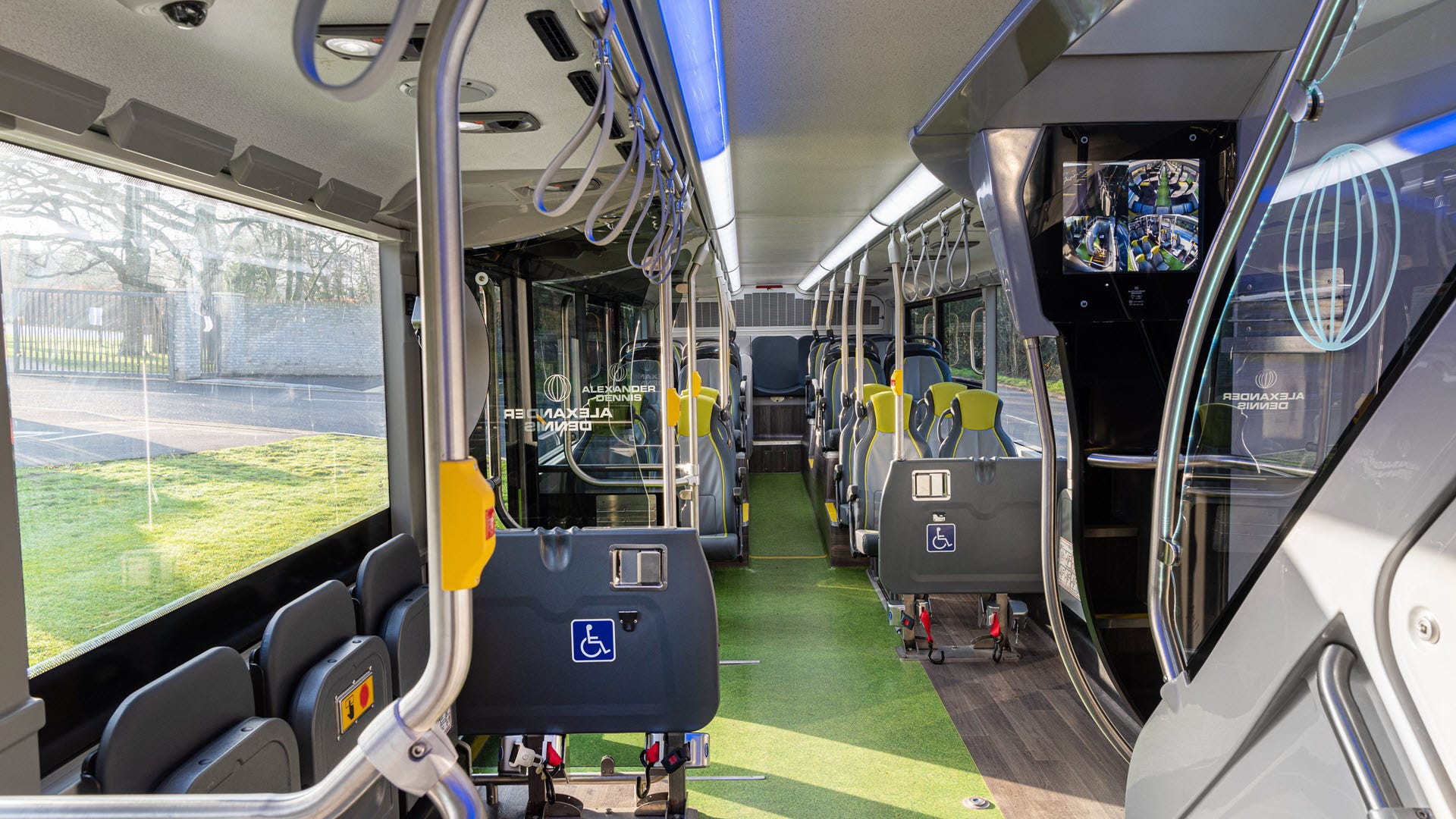 L'interno di un autobus elettrico