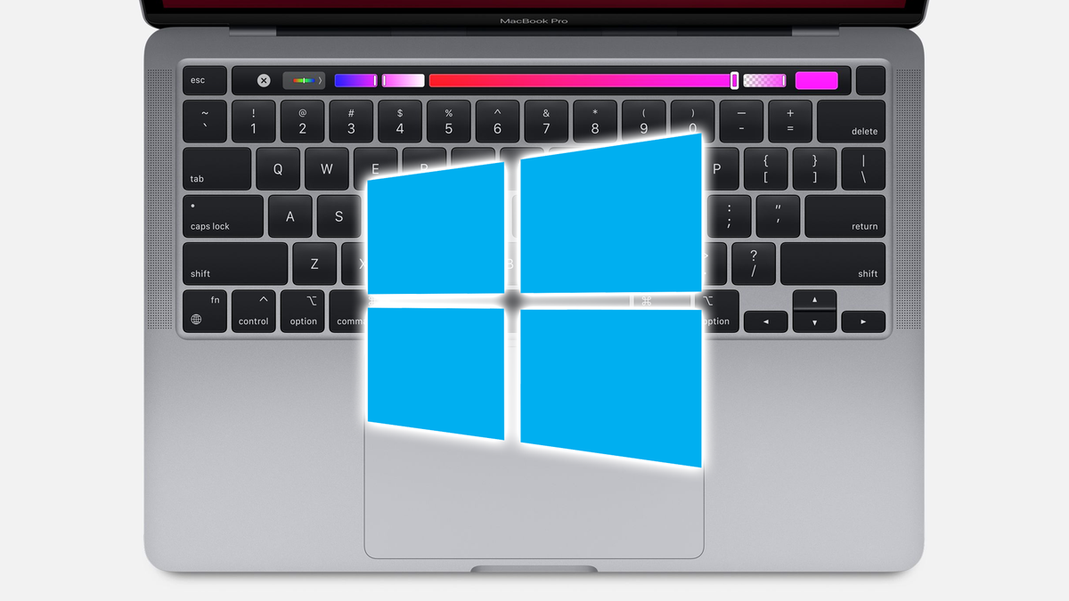 Il logo di Windows 10 su un MacBook Pro