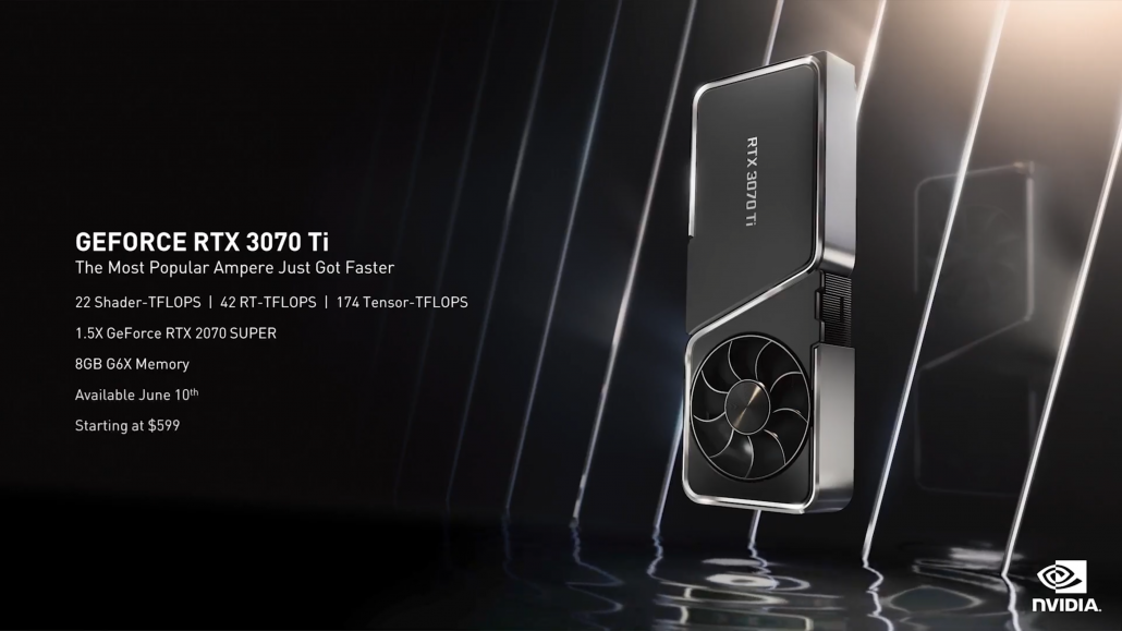 Scheda grafica NVIDIA GeForce RTX 3070 Ti da 8 GB scatenata, più veloce di RX 6800 XT per $ 599 US