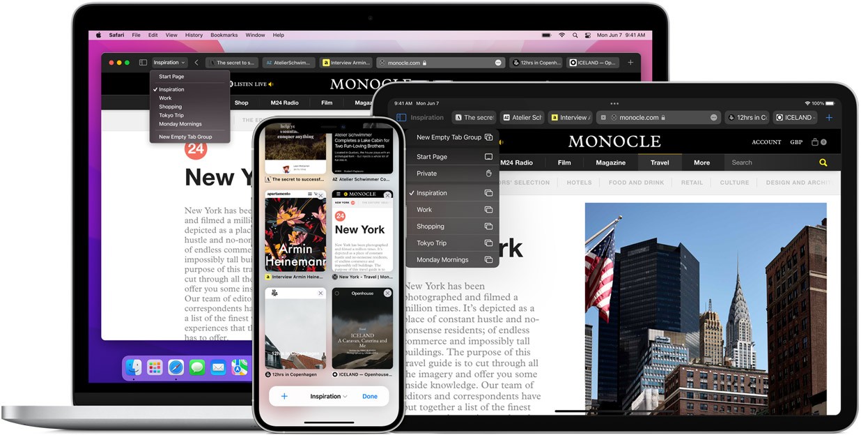 Safari iOS 15 iPadOS 15 macOS Monterey