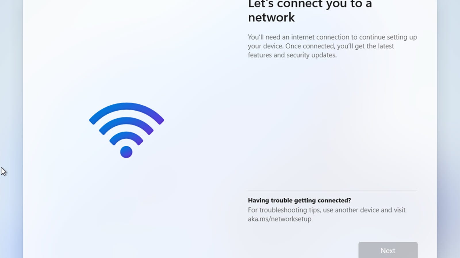 Windows 11 richiede un connessione internet.