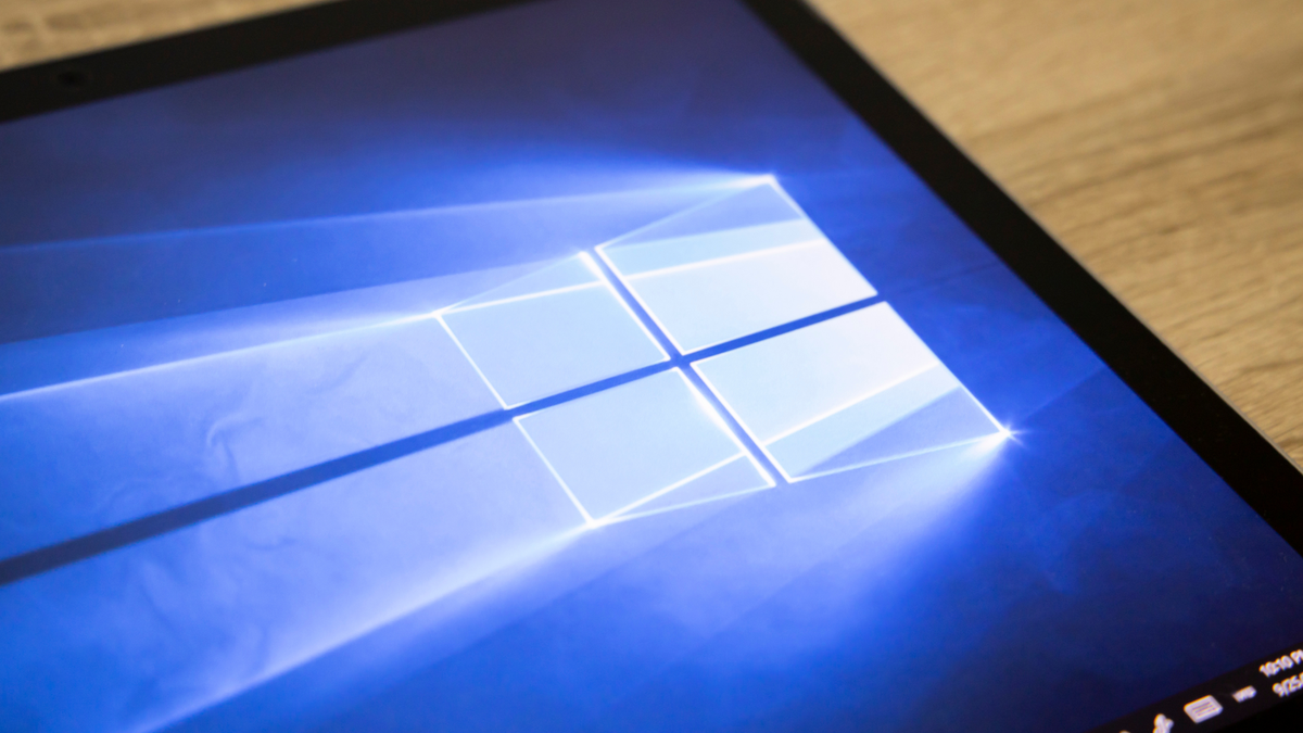 Primo piano dello sfondo dello schermo di Windows 10 su Microsoft Surface