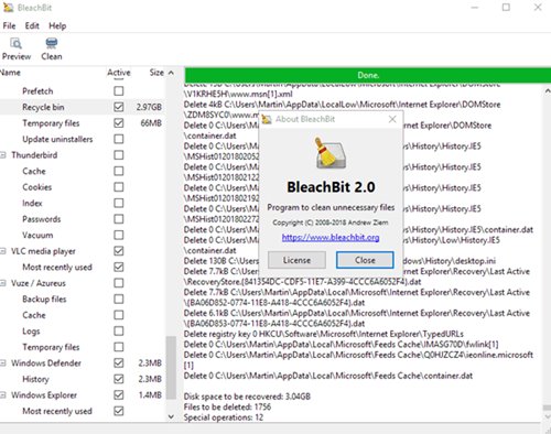 PRO sistema di pulizia, Optimizer, e software per la privacy Bleachbit CD per Windows 