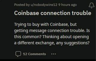 Il problema relativo ai"problemi di connessione"di Coinbase sull'app e