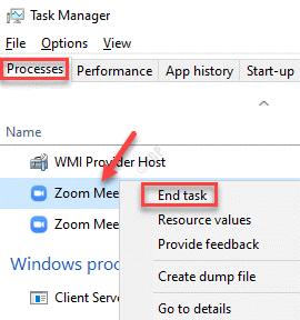 Task Manager Processes Windows Processes Zoom Meetings Right Click End Task