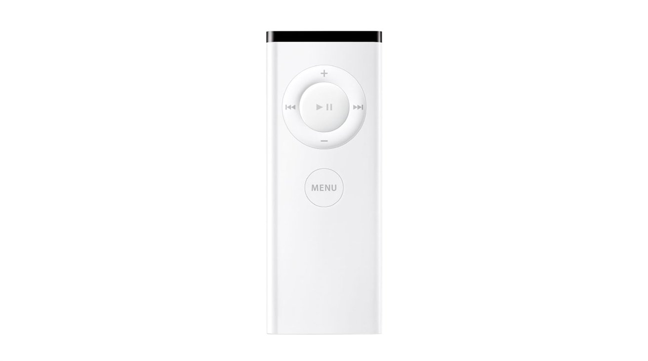 最初の Apple Remote は初期の iPod Shuffle に似ていました。