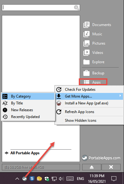 PortableApps Get More Apps