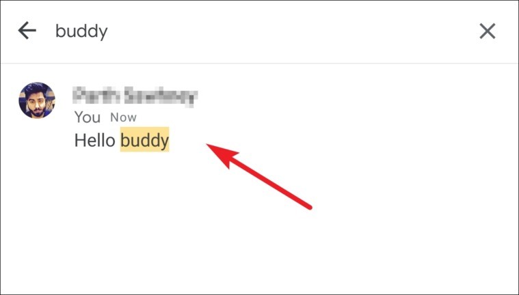 モバイルでのGoogleチャットの検索結果