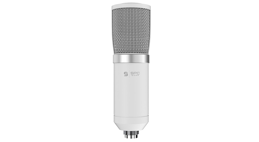 spc gear SM950 Onyx White Streaming USB Microphone