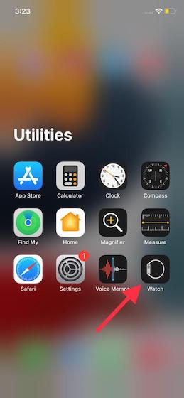 iPhoneでWatchアプリを開く