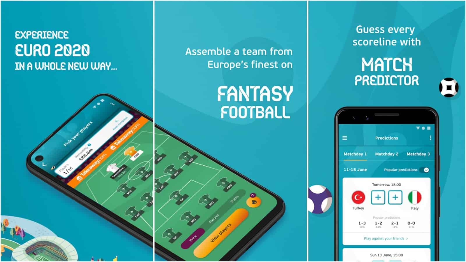 EURO 2020 Fantasy Predictor アプリ グリッド画像