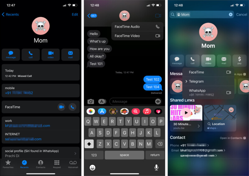 iPhoneでFaceTime通話を発信