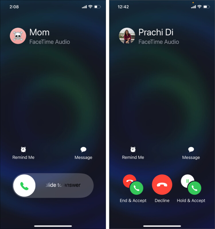 通話待機中のFaceTime通話に応答する