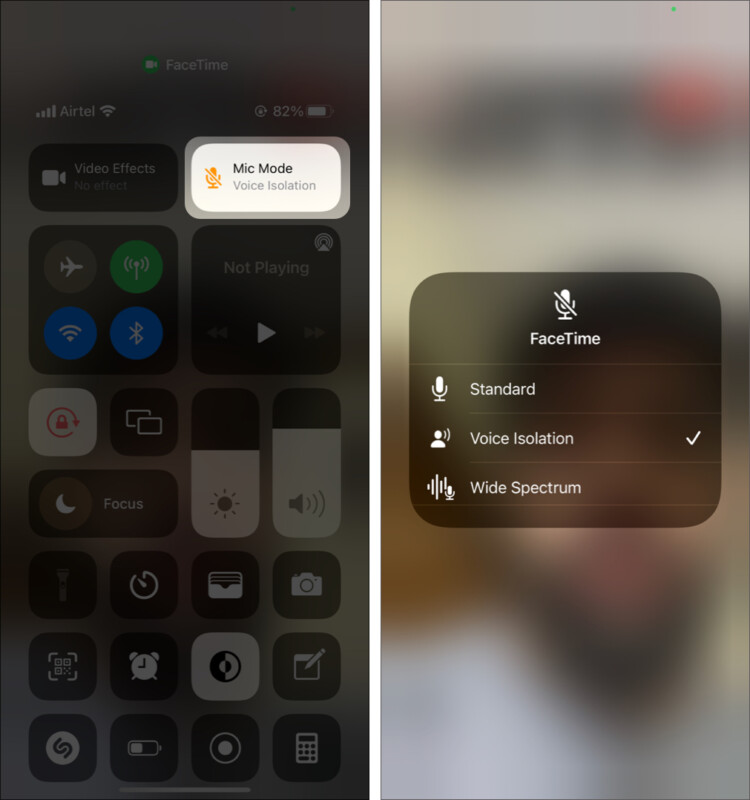 FaceTime通話中のバックグラウンドノイズを削除する