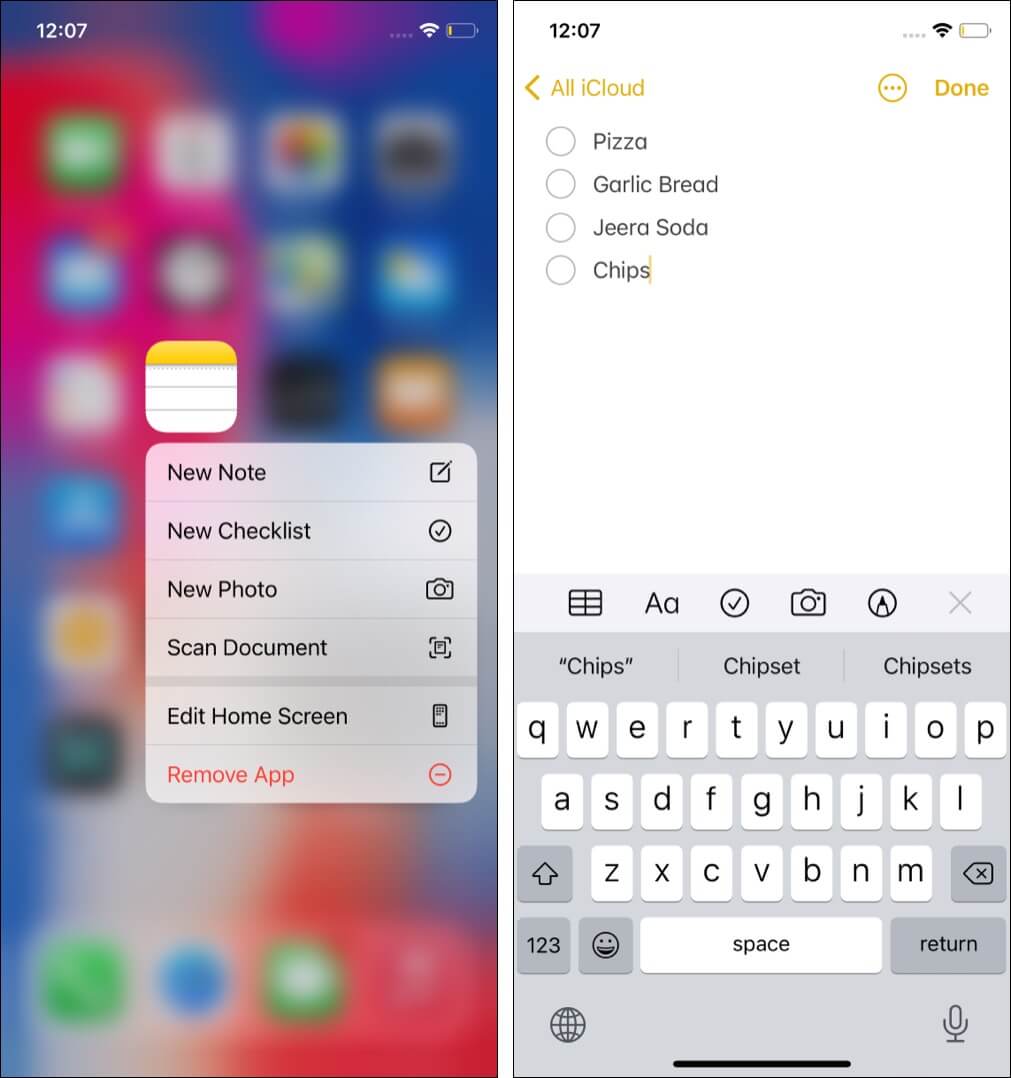 Apple NotesAppでチェックリストを作成する