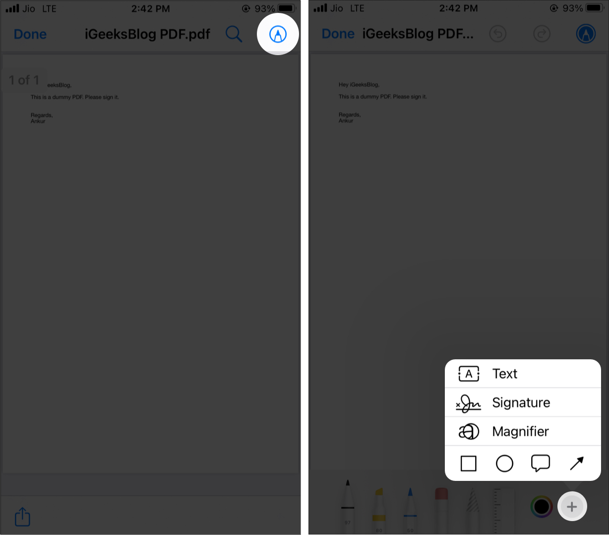Sign PDFs or markup attachments from the Mail app