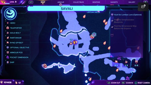 Ratchet & Clank Rift Apart Savali Lorb 2 マップの場所