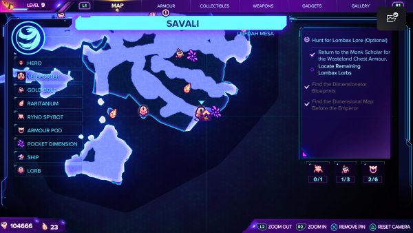 Ratchet & Clank Rift Apart Savali lorb 8 地図の場所