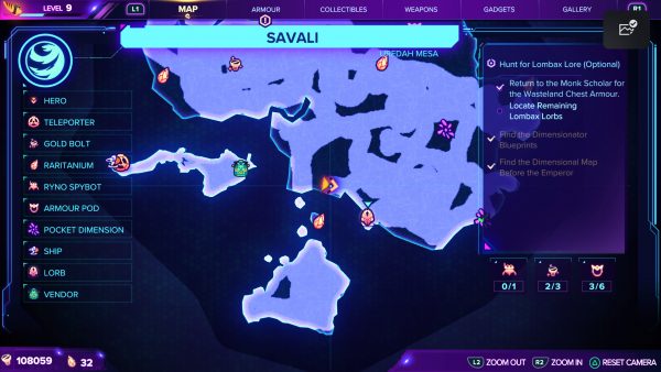 Ratchet＆Clank Rift Apart Savali lorb 9 map location