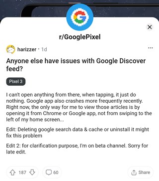 更新 Google Discover またはフィード が機能しない またはクラッシュし 最近の更新後に記事を開くことができませんか あなただけではありません 内部の回避策 Ja Atsit