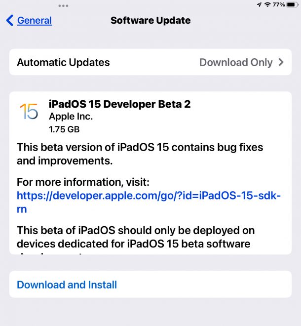 iPadOS 15 beta 2