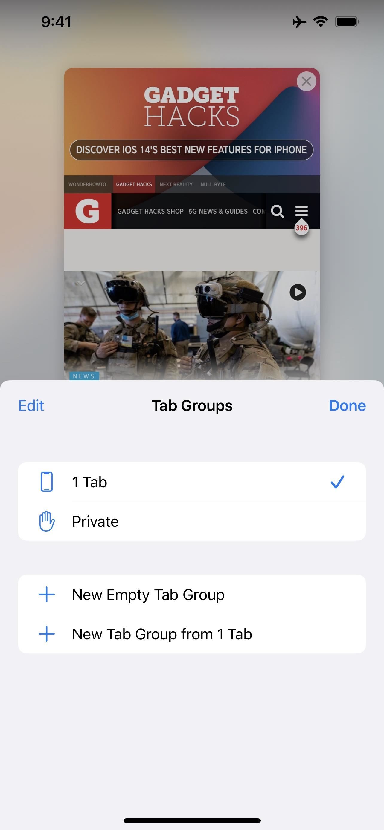 iOS 15 の更新された Safari アプリで新しいプライベート タブを開く方法