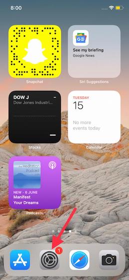 iPhoneで設定アプリを開く